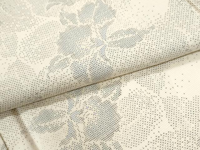 平和屋着物●本場大島紬 白大島 9マルキ カトレア 正絹 逸品 未使用 CABG1115yc