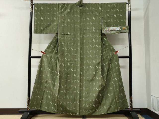 平和屋着物●本場琉球絣 紬 さが美扱い 証紙付き 正絹 逸品 CABG1123yc