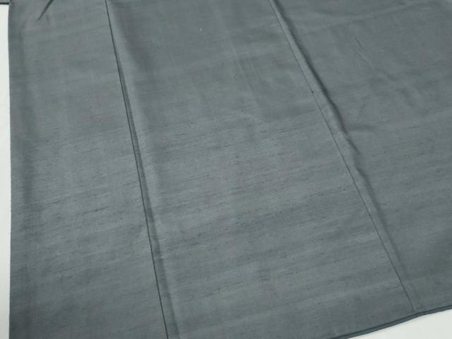 平和屋着物●男性 紬 色無地 灰色 正絹 逸品 CABG1129yc