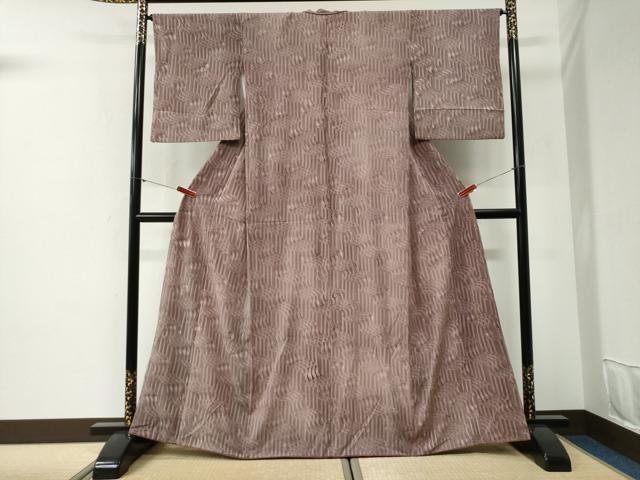 平和屋着物●上質な小紋 よろけ縞 正絹 逸品 CABG1138yc