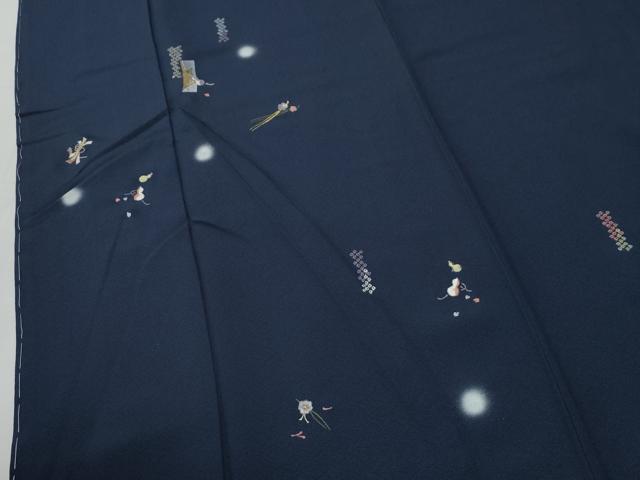 平和屋着物●訪問着 総刺繍 短冊 瓢箪 簪 蛍暈し 金糸 正絹 逸品 未使用 CABG1139yc