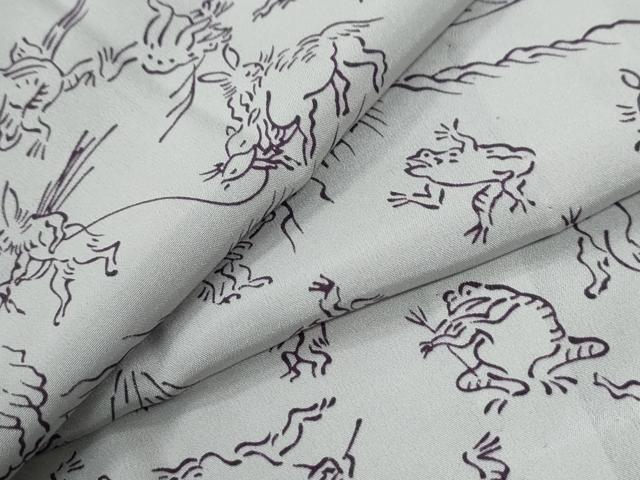 平和屋着物●長襦袢 無双仕立て 鳥獣戯画 正絹 逸品 CABG1141yc