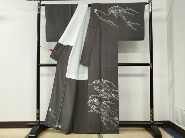 平和屋着物●本加賀友禅作家 松井眞夫 訪問着 立波文 正絹 逸品 未使用 CABG1142yc