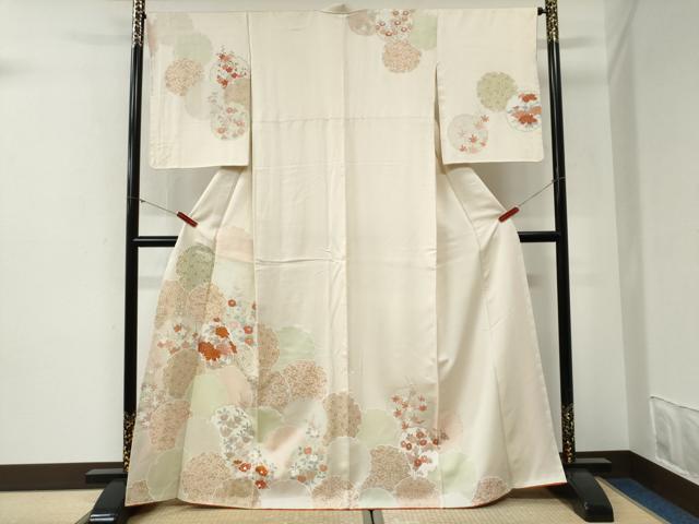 平和屋着物●訪問着 刺繍 雪輪花唐草文 金彩 正絹 逸品 CABG1151yc