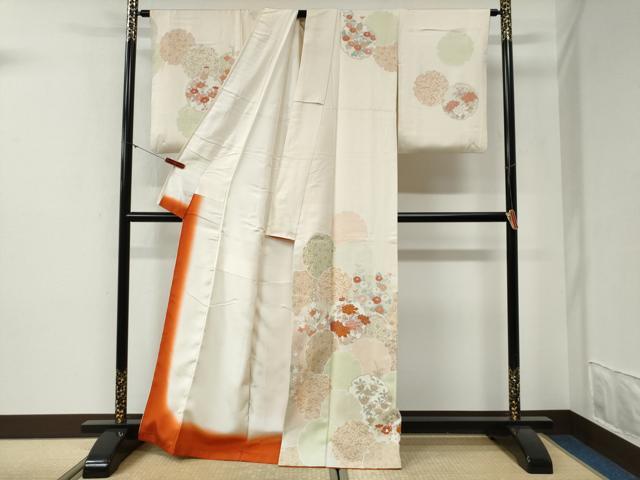 平和屋着物●訪問着 刺繍 雪輪花唐草文 金彩 正絹 逸品 CABG1151yc