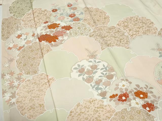 平和屋着物●訪問着 刺繍 雪輪花唐草文 金彩 正絹 逸品 CABG1151yc