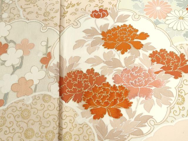 平和屋着物●訪問着 刺繍 雪輪花唐草文 金彩 正絹 逸品 CABG1151yc