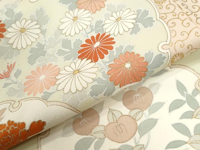 平和屋着物●訪問着 刺繍 雪輪花唐草文 金彩 正絹 逸品 CABG1151yc