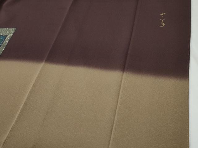 平和屋着物●訪問着 蔦の葉花文 暈し染め 正絹 逸品 未使用 CABG1154yc