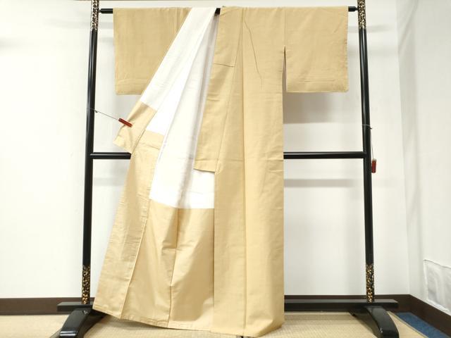 平和屋着物●結城紬 色無地 玉蜀黍色 正絹 逸品 CABG1161yc