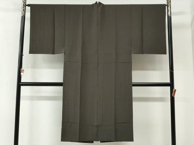 平和屋着物●男性 長襦袢 無双仕立て 色無地 海松茶色 三越扱い 正絹 逸品 CABG1171yc