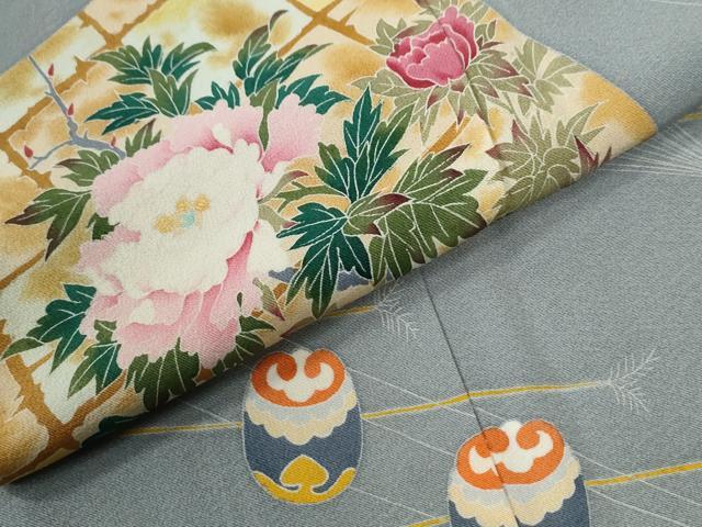 平和屋着物●本加賀友禅作家 池田裕 訪問着 色紙重ね草花文 正絹 逸品 CABG1173yc