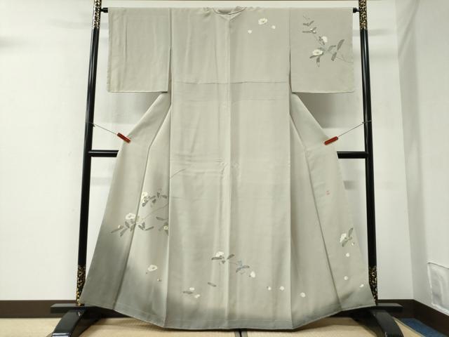 平和屋着物●訪問着 友禅 作家物 枝花文 暈し染め 正絹 逸品 未使用 CABG1188yc