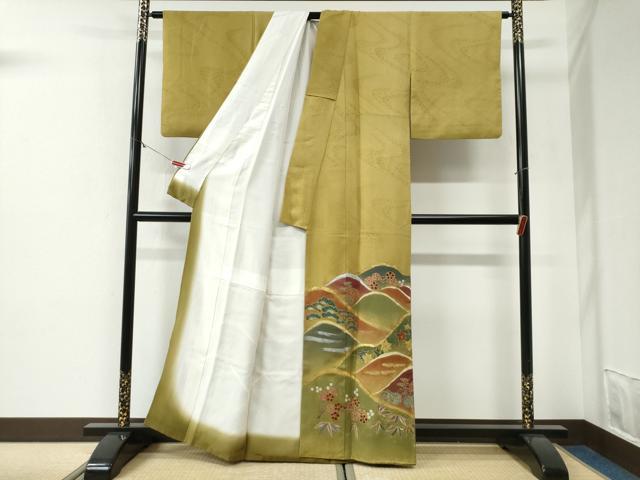 平和屋着物●豪華色留袖 作家物 遠山松竹梅花文 金銀彩 正絹 逸品 CABG1190yc
