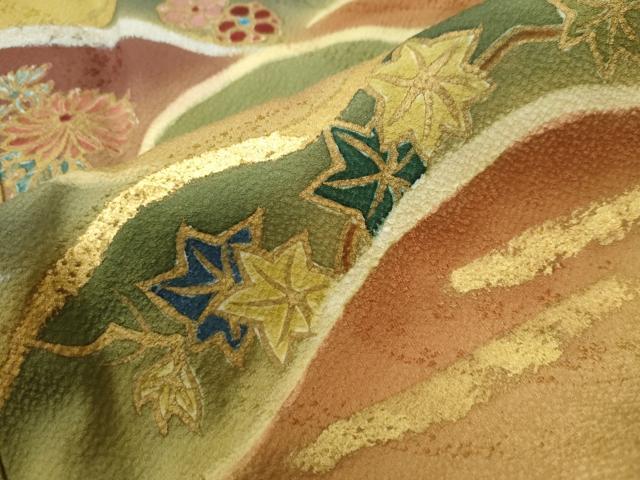 平和屋着物●豪華色留袖 作家物 遠山松竹梅花文 金銀彩 正絹 逸品 CABG1190yc