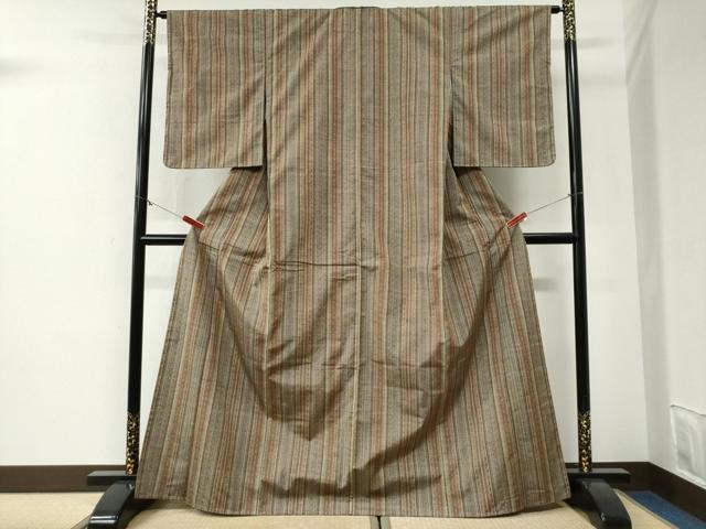 平和屋着物●上質な紬 吉祥間道 正絹 逸品 CABG1195yc