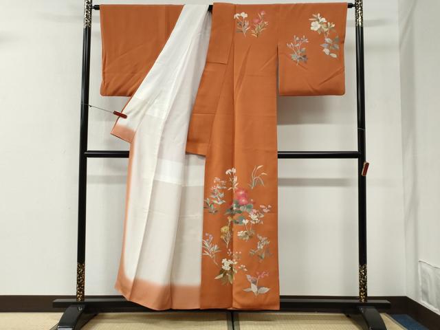 平和屋着物●訪問着 草花文 正絹 逸品 CABG1198yc