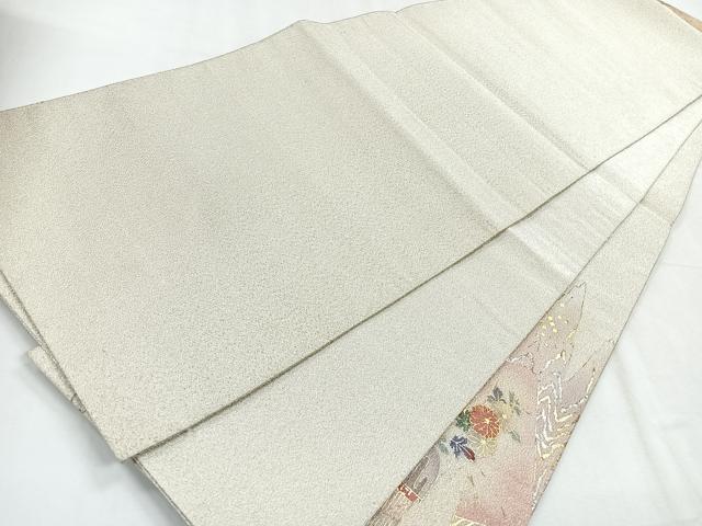 平和屋着物◎太鼓柄袋帯 綴れ 色紙花文 金銀彩 正絹 逸品 CABG1201nb