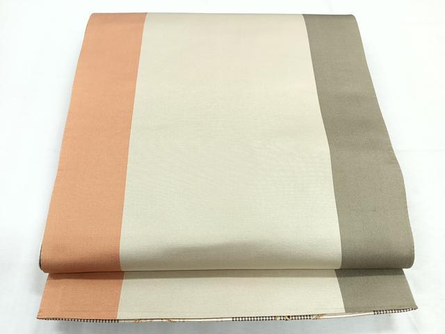 平和屋着物◎両面 六通柄袋帯 唐織 御所車文 金糸 正絹 逸品 CABG1208nb