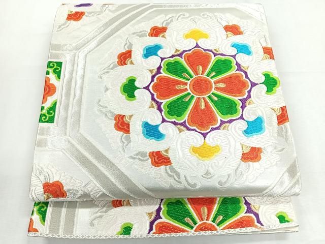 平和屋着物◎六通柄袋帯 唐織 正倉院花文 金銀糸 正絹 逸品 CABG1217nb