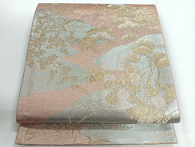 平和屋着物◎六通柄袋帯 長寿錦 金糸 鈴乃屋扱い 正絹 逸品 CABG1229nb