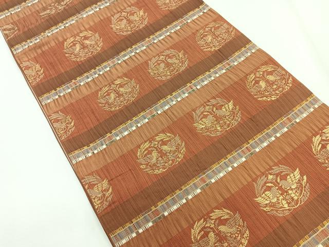平和屋着物◎両面 六通柄袋帯 間道織 正絹 逸品 CABG1242nb