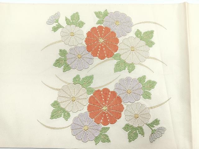 平和屋着物◎太鼓柄 本袋帯 菊尽くし 金糸 正絹 逸品 CABG1250nb