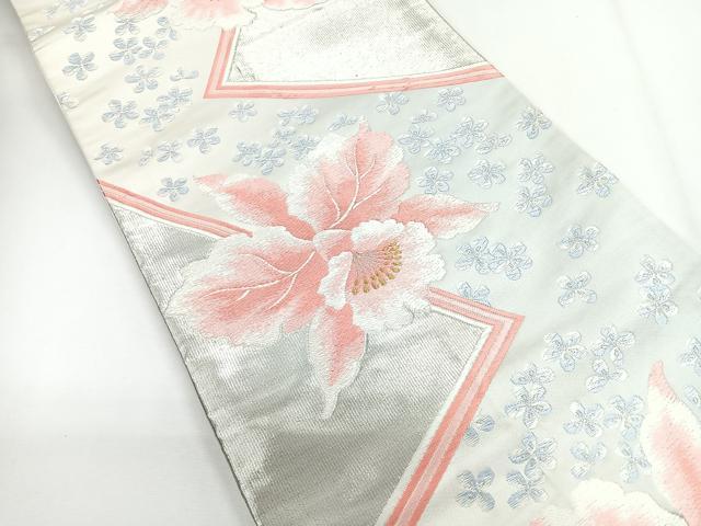 平和屋着物◎西陣 橋本保江作 六通柄袋帯 唐織 カトレア 金銀糸 正絹 逸品 CABG1254nb