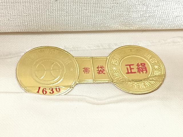 平和屋着物◎西陣 橋本保江作 六通柄袋帯 唐織 カトレア 金銀糸 正絹 逸品 CABG1254nb