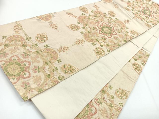 平和屋着物◎六通柄袋帯 正倉院花文 金糸 正絹 逸品 CABG1265nb