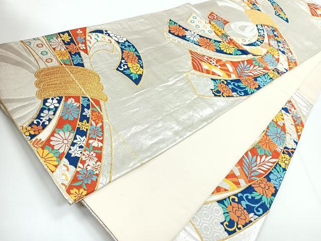 平和屋着物◎六通柄袋帯 唐織 束ね熨斗花文 金銀糸 正絹 逸品 CABG1277nb