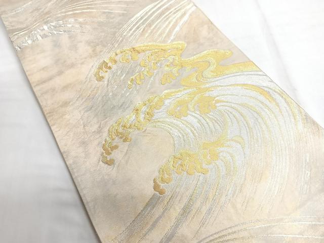 平和屋着物◎六通柄袋帯 立波文 金銀糸 正絹 逸品 CABG1319nb
