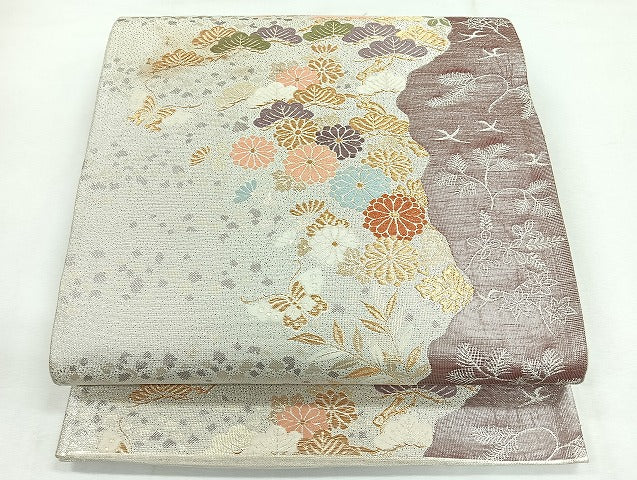 平和屋着物◎九百佐賀錦 六通柄袋帯 蒔絵 金銀糸 正絹 逸品 CABG1334nb