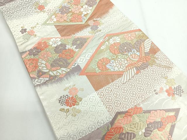 平和屋着物◎六通柄袋帯 唐織 花鳥文 金銀糸 正絹 逸品 CABG1350nb