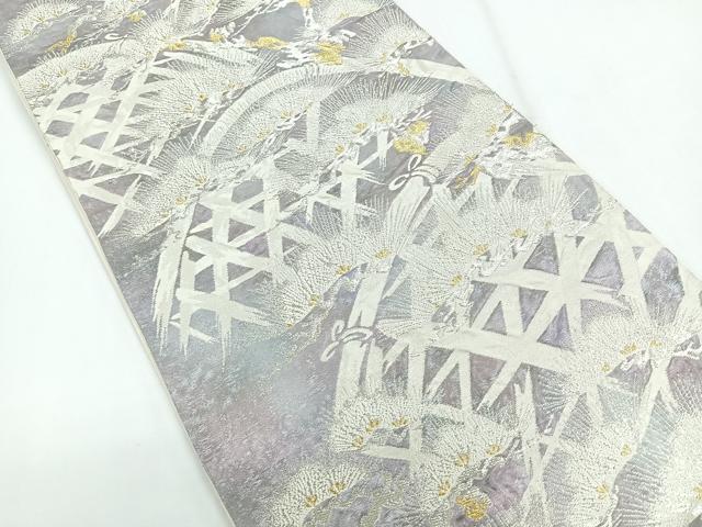 平和屋着物◎六通柄袋帯 三蓋松 金銀糸 正絹 逸品 CABG1366nb
