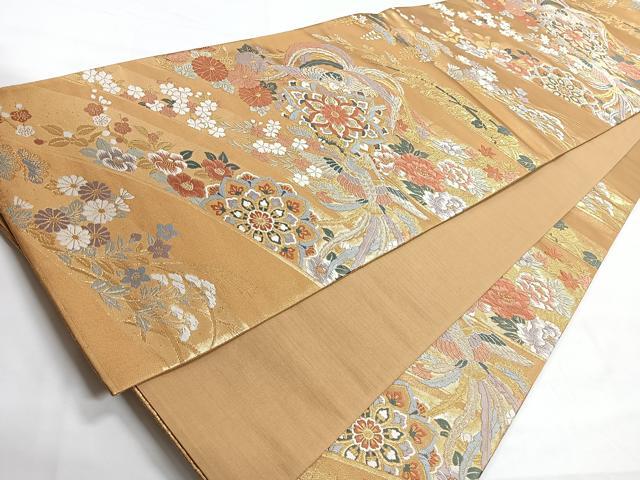 平和屋着物◎六通柄袋帯 唐織 鳳凰花文 金銀糸 正絹 逸品 CABG1403nb