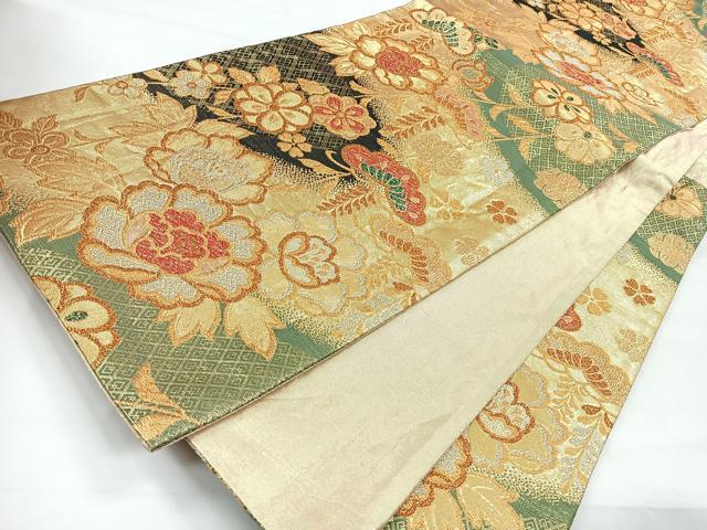 平和屋着物◎佐賀錦 六通柄袋帯 花尽くし 金銀糸 正絹 逸品 CABG1424nb