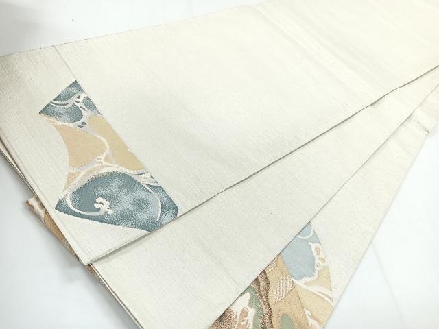 平和屋着物◎太鼓柄袋帯 地紙風景文 金糸 正絹 逸品 CABG1433nb