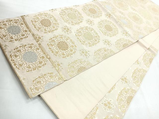 平和屋着物◎六通柄 本袋帯 花唐草文 金銀糸 正絹 逸品 CABG1484nb