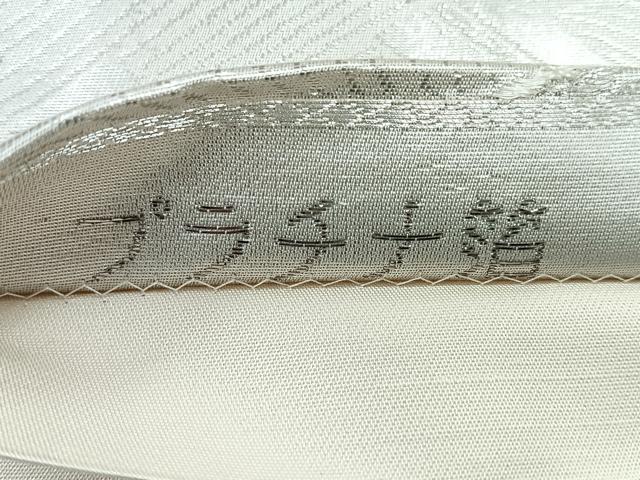 平和屋着物◎六通柄袋帯 扇面舞花文 プラチナ箔 正絹 逸品 CABG1513nb
