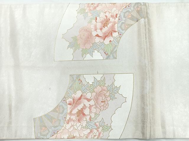 平和屋着物◎太鼓柄袋帯 地紙草花文 金彩 正絹 逸品 CABG1554nb