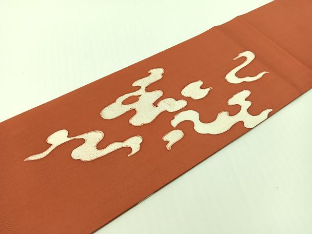 平和屋着物●塩瀬 九寸名古屋帯 ろうけつ染め 鴨 正絹 逸品 CABG1604vp
