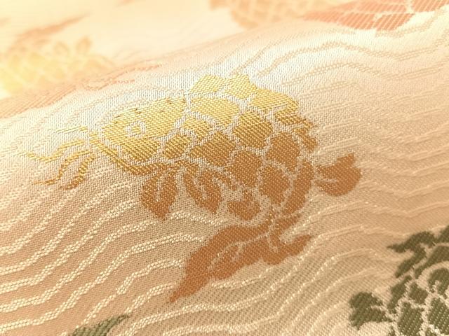 平和屋着物●名物裂一筋 西陣・あらいそ謹製 全通柄 九寸名古屋帯 荒磯 金糸 正絹 逸品 CABG1605vp