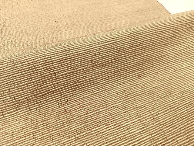 平和屋着物●八寸名古屋帯 紬地 白茶色 正絹 逸品 CABG1608vp