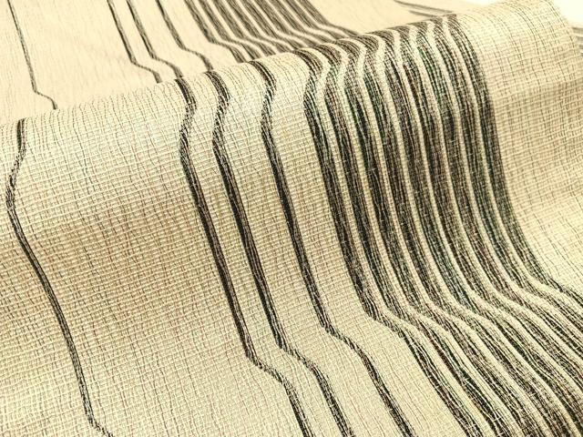 平和屋着物●伝統工芸士 古賀勝幸 本場筑前博多織 八寸名古屋帯 福絖織物謹製 よろけ縞 金糸 証紙付き 正絹 逸品 CABG1613vp