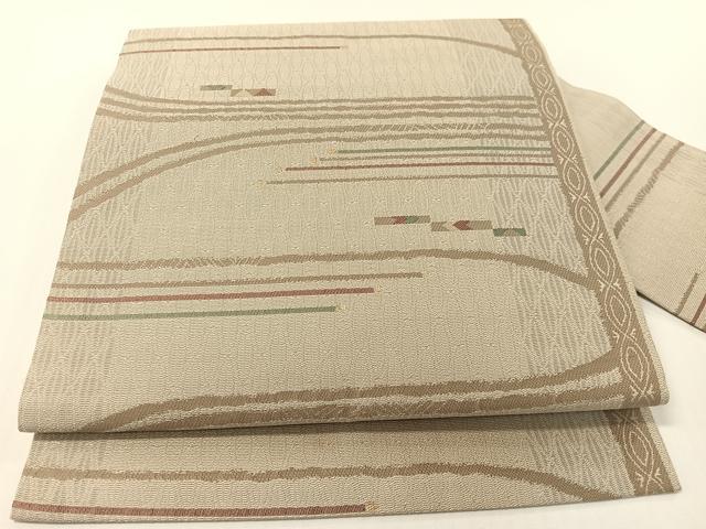 平和屋着物●九寸名古屋帯 吉祥文様 金糸 正絹 逸品 CABG1615vp