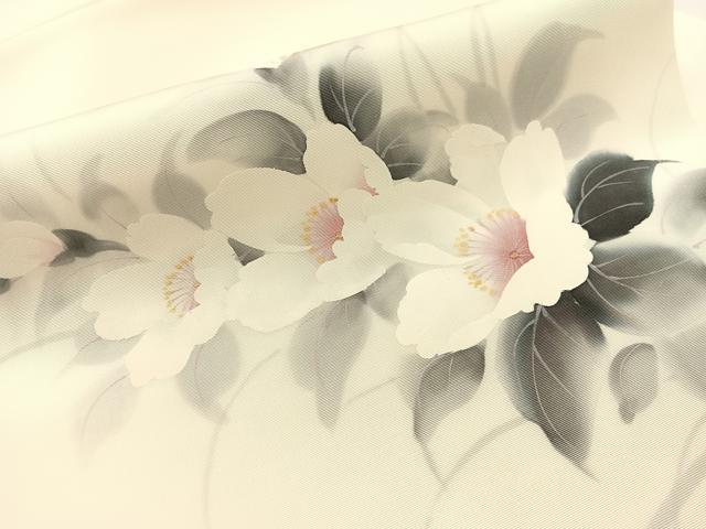 平和屋着物●塩瀬 九寸名古屋帯 作家物 手描き 草花文 金彩 逸品 CABG1624vp