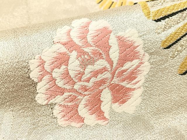 平和屋着物●六通柄袋帯 唐織 舞花文 金銀糸 正絹 逸品 CABG1641vp