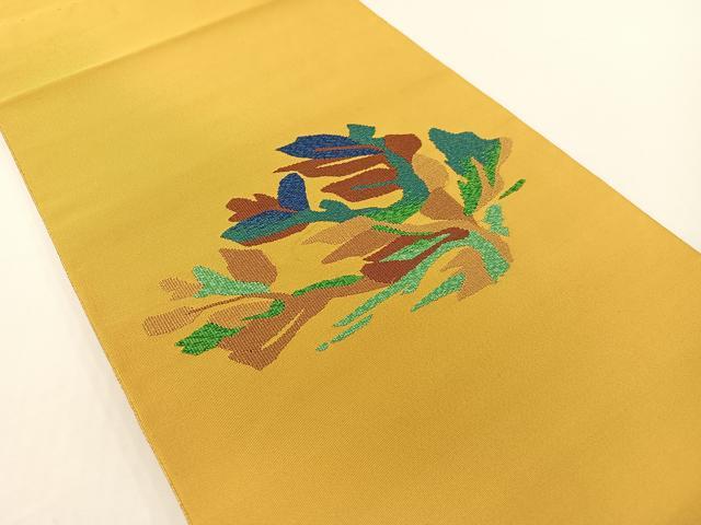 平和屋着物●爪掻き本綴れ 八寸名古屋帯 草花文 正絹 逸品 CABG1643vp