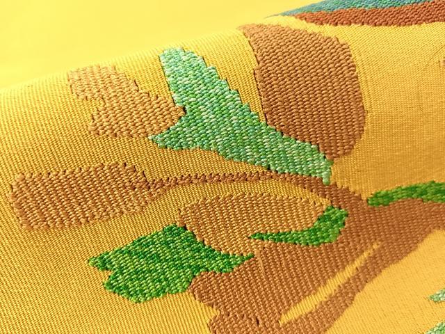 平和屋着物●爪掻き本綴れ 八寸名古屋帯 草花文 正絹 逸品 CABG1643vp